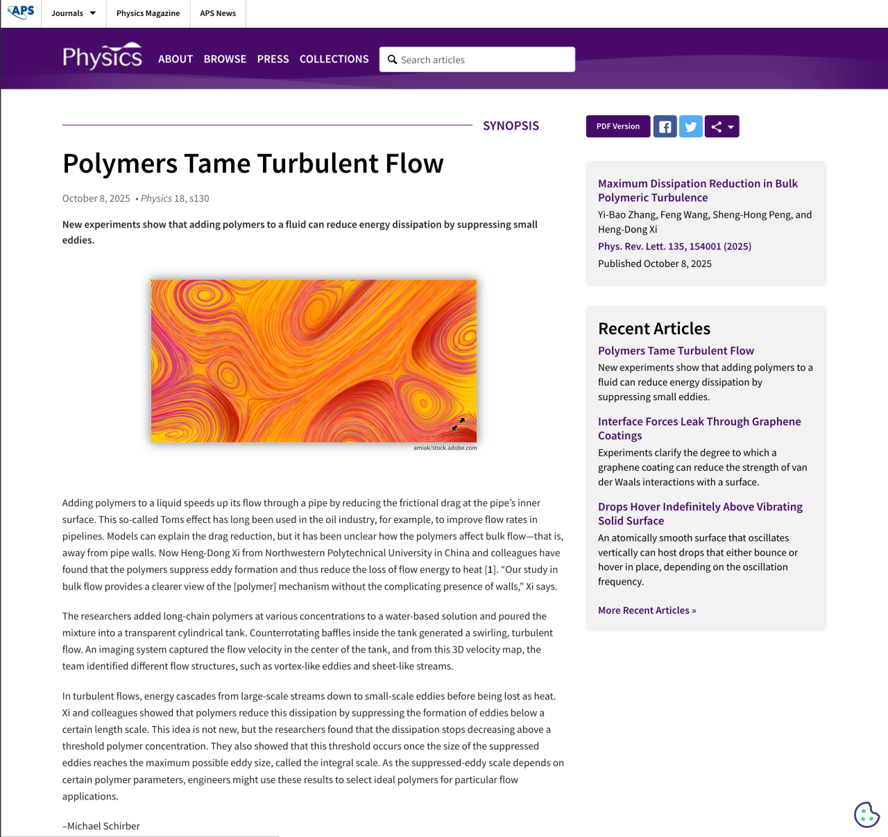 郗恒东教授团队在《物理评论快报》发表亮点论文 揭示高聚物湍流能量耗散抑制极限